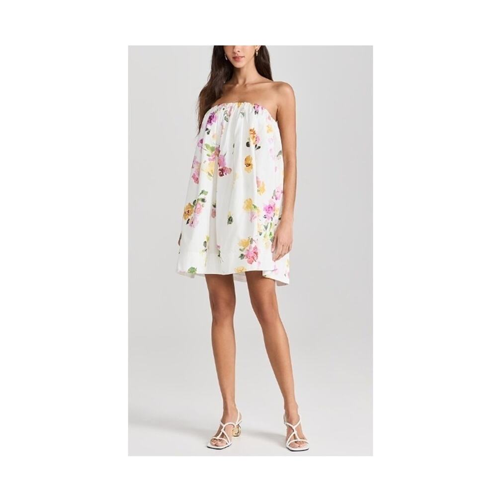 AJE Ayla Dress Strapless Mini White Floral Garden Party Chic Size 6 US/ 10 AU UK